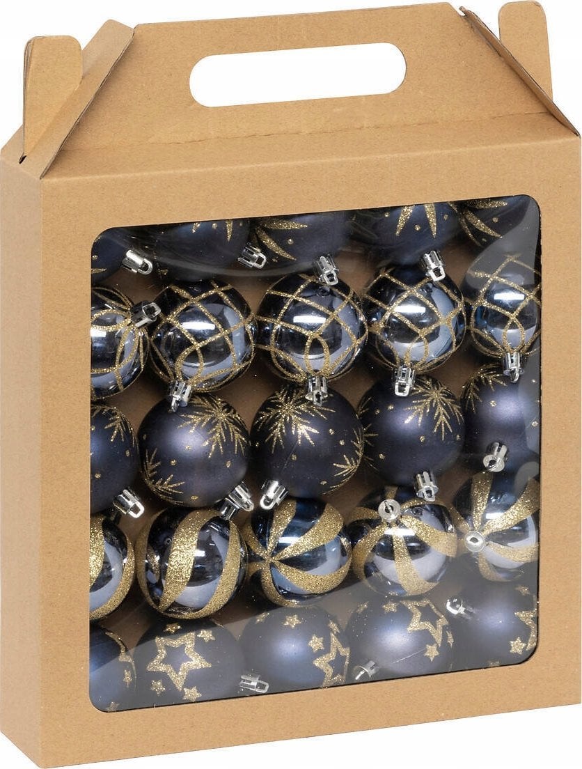 Atmosphera Zestaw bombek w brokatowe wzory, Ø 6 cm