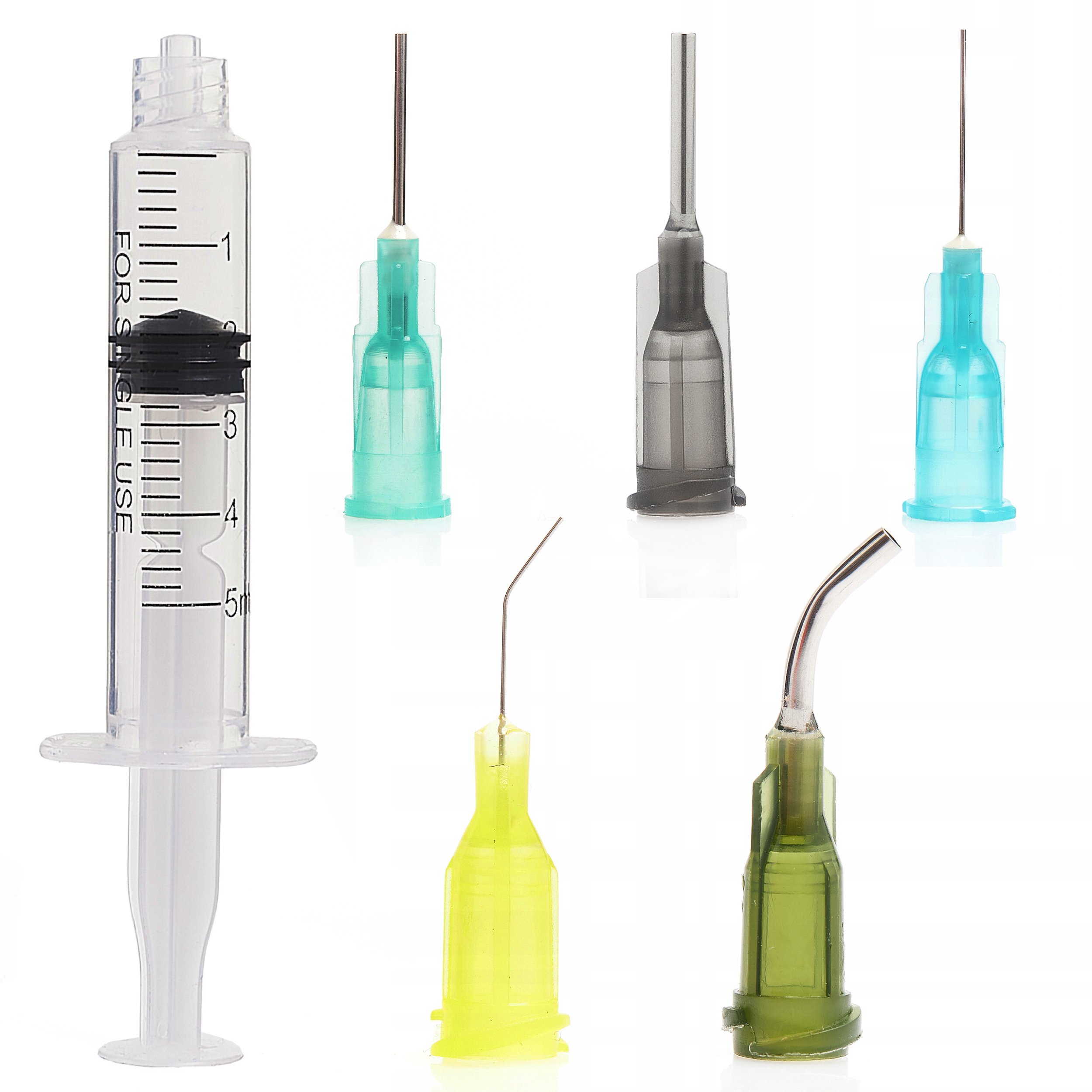 Precyzyjna Strzykawka 5ml Dozownik + 5x Igła - Flux Smar Olej Klej Techrebal