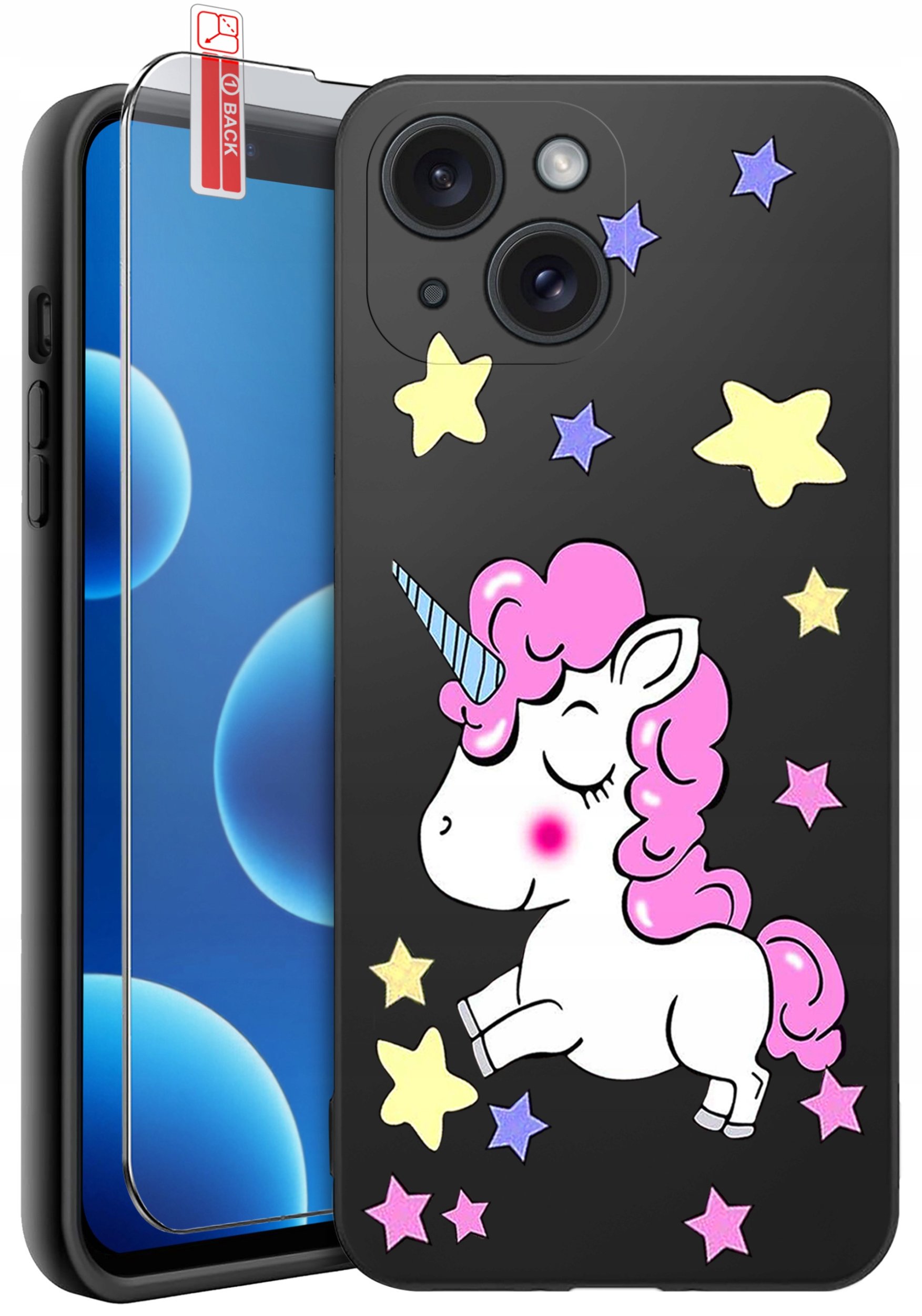 ETUI do iPhone 13 | 14 | WZORY | SILIKONOWE MATT CASE + SZKŁO 9H