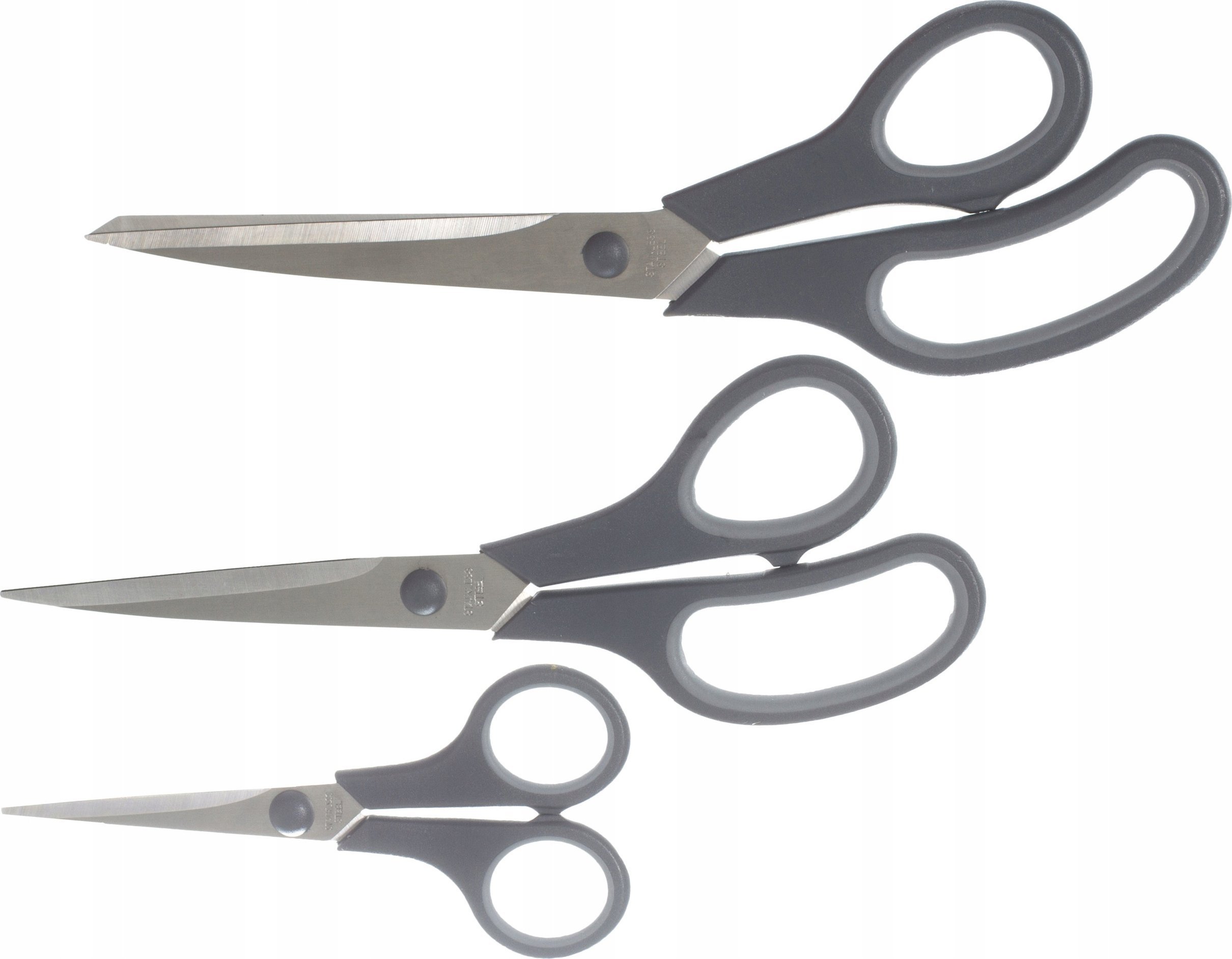 5five Zestaw nożyczek w 3 rozmiarach z szarą rączką