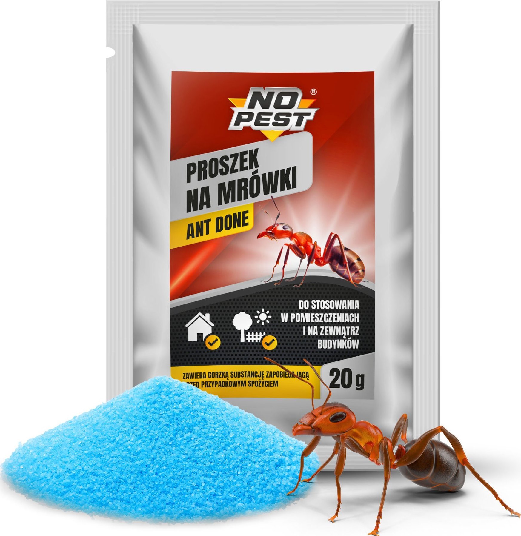 NO PEST Proszek na Mrówki 20g Trutka Granulat Środek na Mrówki Gniazda Mrówek Mrowiska