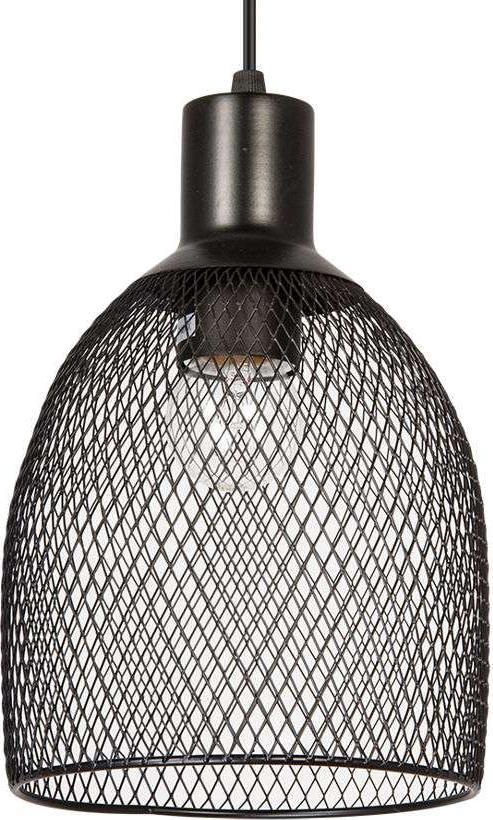 Lampa wisząca VEN LAMPA wisząca VEN W-N 1789/1H metalowa OPRAWA druciana ZWIS siatka czarna straiton