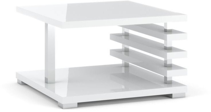 Stolik Kawowy Nosto Mały Nowoczesny Do Sypialni 60cm Ława Biały Połysk