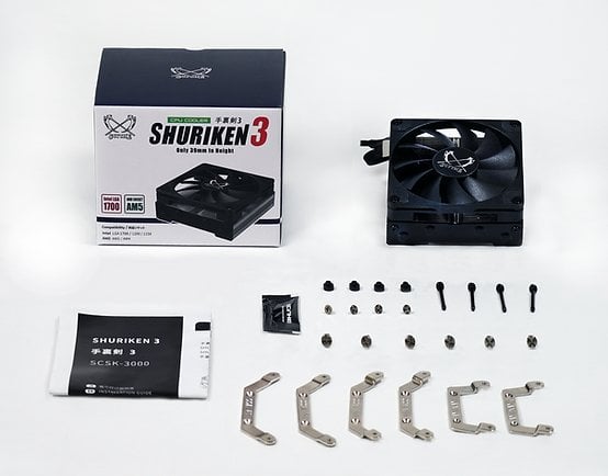 Wentylator Scythe SHURIKEN 3 Płyta główna Wentylator 9,2 cm Czarny 1 szt.
