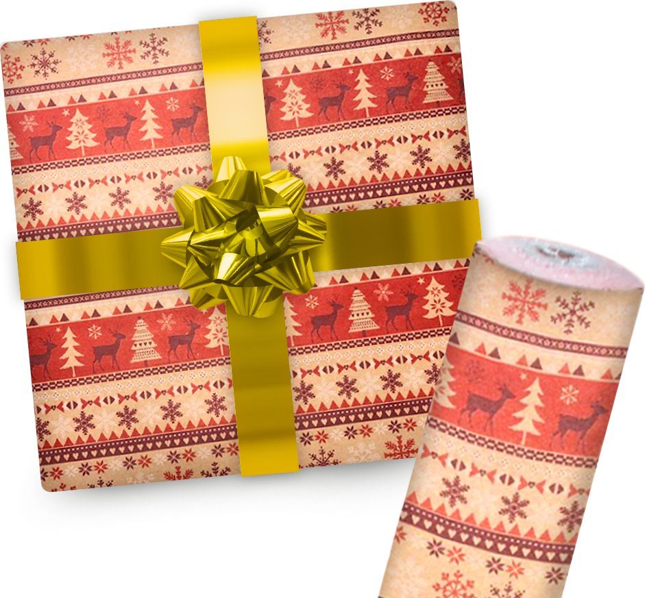 Zapakuj na prezent (Świąteczny papier ze złotą wstążką)