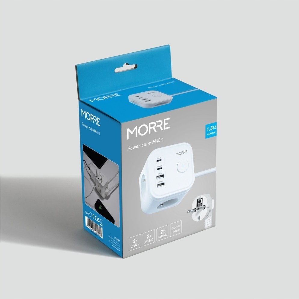 MORRE KOSTKA ZASILAJĄCA 3G, 2xUSB, 2xUSB-C 1,5m