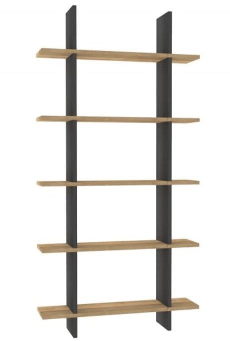 Knygų lentyna Kalune Design Lina 835PUQ3657, juoda/ruda