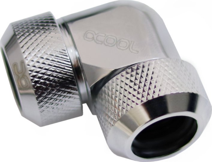 Alphacool Alphacool Eiszapfen 13mm HardTube Anschraubtülle 90 Grad L-Verbinder Acryl- Messingrohre - chrome