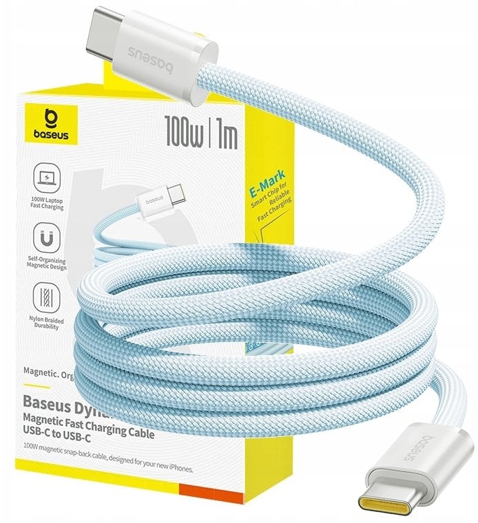 Kabel Baseus Dynamic 4 Pro 100W USB-C - USB-C 1m - niebieski