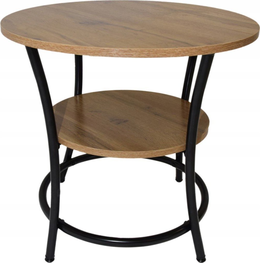 kontrast Stolik kawowy okrągły loft fi 56x55cm dąb naturalny