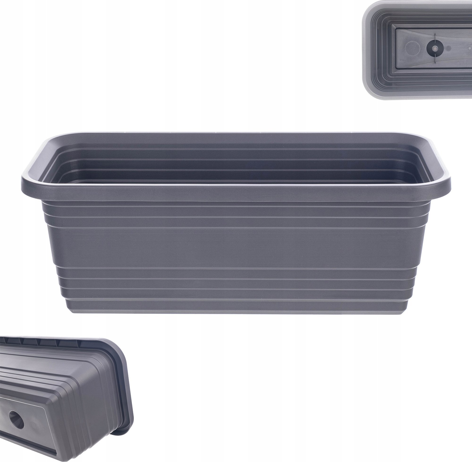 KADAX Skrzynka Balkonowa Doniczka Donica 40cm Antracyt Skrzynia Na Kwiaty