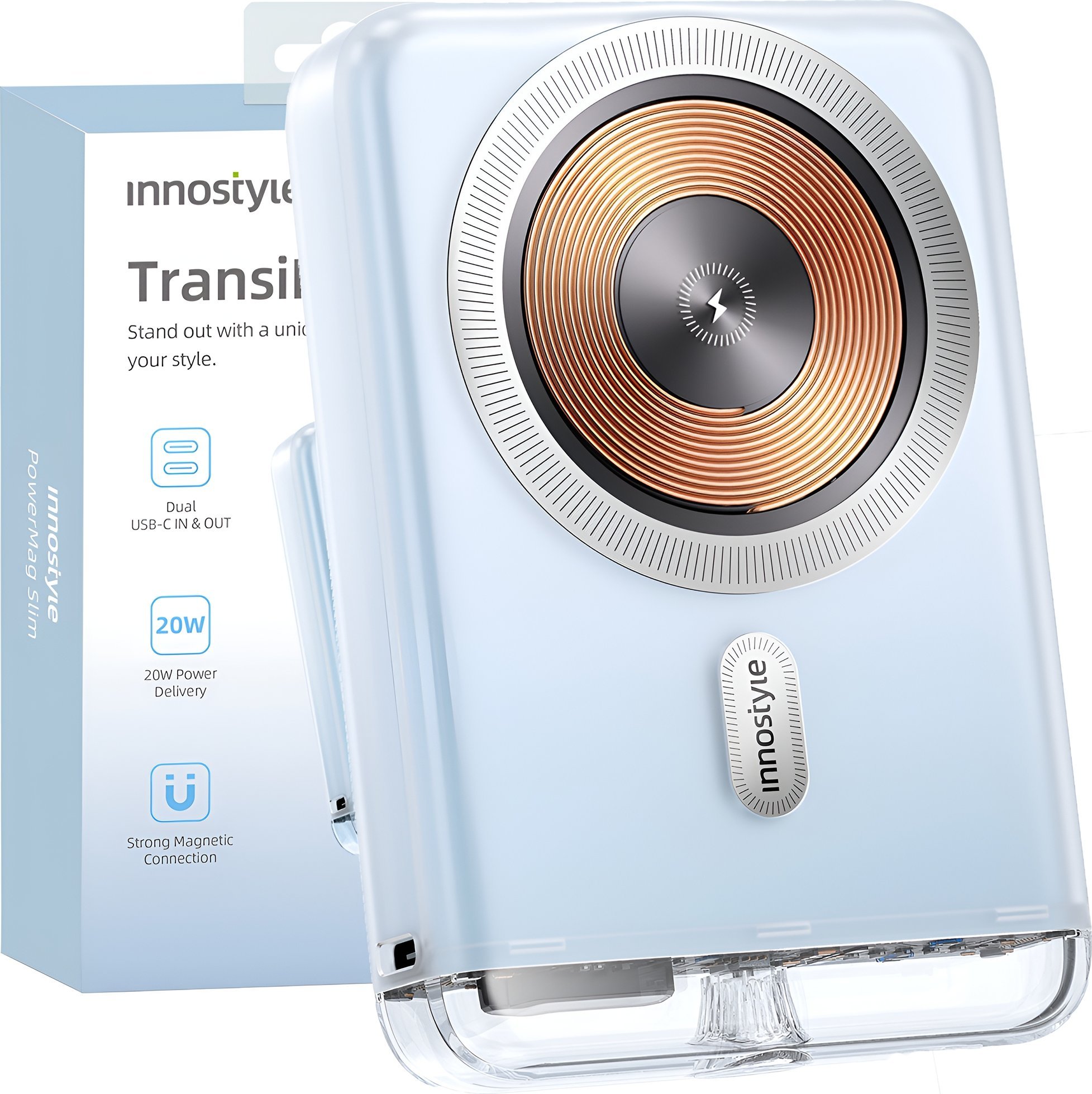 Innostyle INNOSTYLE TRANSIMAG MINI SZYBKI POWERBANK INDUKCYJNY DO MAGSAFE 10000MAH