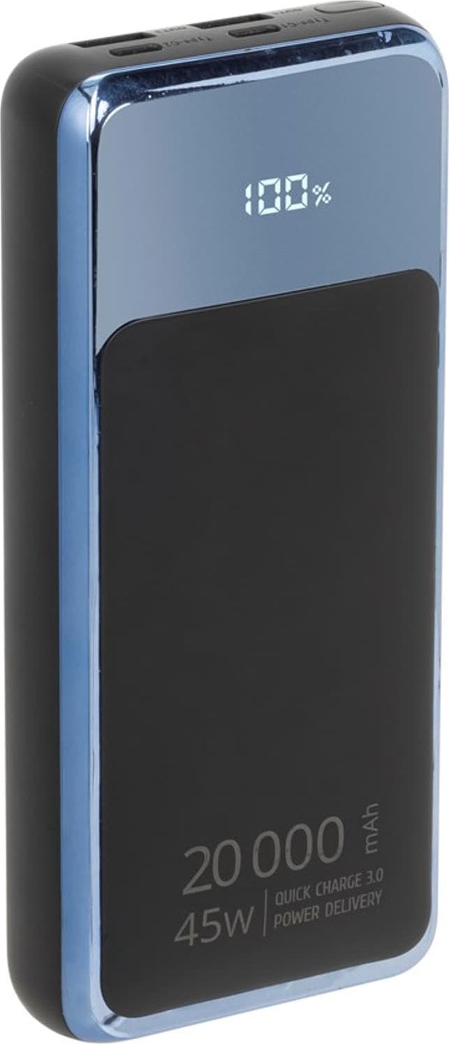 RivaCase POWERBANK DO LAPTOPA, TABLETU, SMARTF. 20.000 MAH USB-C 45W, 2X WE/WY USB-C PD 45W, 2X USB-A QC 3.0 18W, LCD, CZARNY