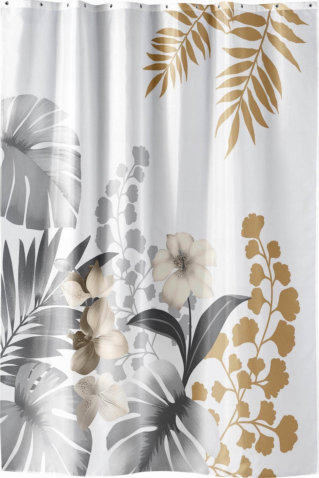 vidaXL Zasłona prysznicowa z wzorem kwiatów, KELLY, 180 x 200 cm