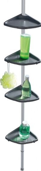 Koszyk prysznicowy Wenko stelaż prysznicowy i wannowy 78-275 cm aluminiowy srebrny/szary