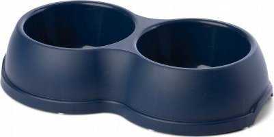 Barry King Miska plastikowa podwójna dla psów i kotów L, 1,2L, granatowa, 35x20cm,