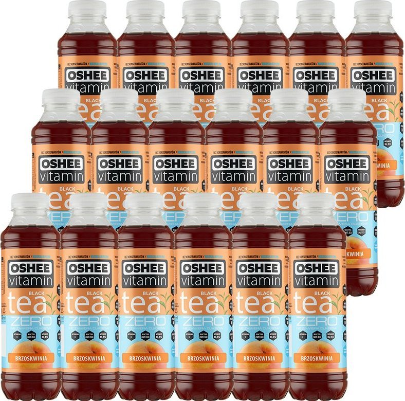 Oshee Oshee Vitamin Black Tea Zero napój herbaciany o smaku brzoskwini 555mlx 18 sztuk