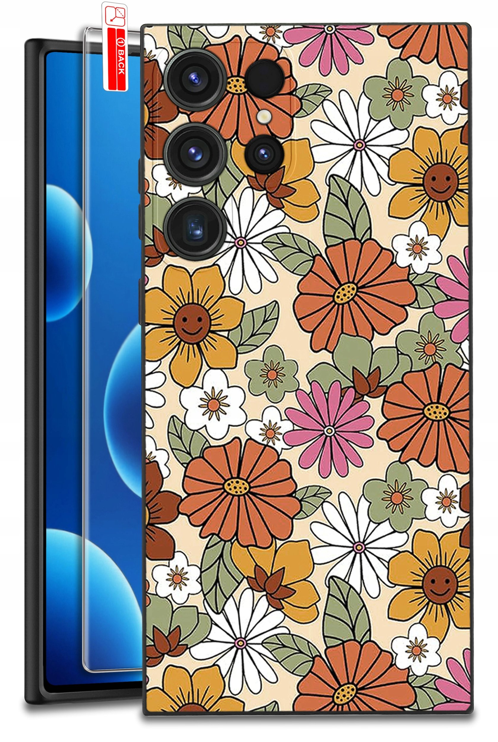 ETUI do Samsung Galaxy S24 Ultra | WZORY | SILIKONOWE MATT CASE + SZKŁO 9H