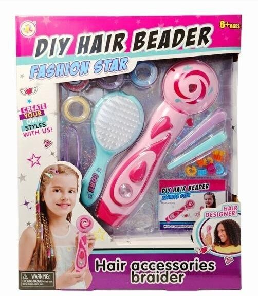 Zabawka kreatywna z maszynką do zaplatania koralików we włosy