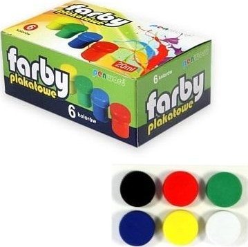 Farby plakatowe 6 kolorów