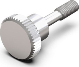 SCHROFF Śruba kołnierzowa SCHROFF, łeb radełkowany krótki, M2,5 x 12,3 mm, mosiądz niklowany, 100 szt.