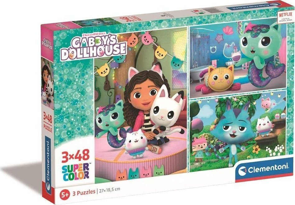 Clementoni PUZZLE 3X48EL CLM 25289 GABYS DOLLHOUSE PUD