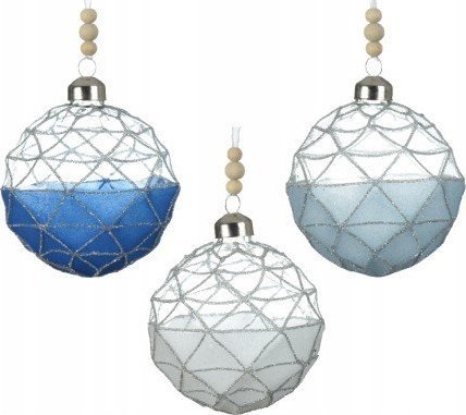 Kaemingk Bombka choinkowa zdobiona szklana 8 cm