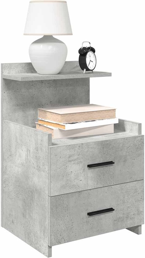 vidaXL Szafka nocna z 2 szufladami Betonowa szarość 40x36,5x62 cm