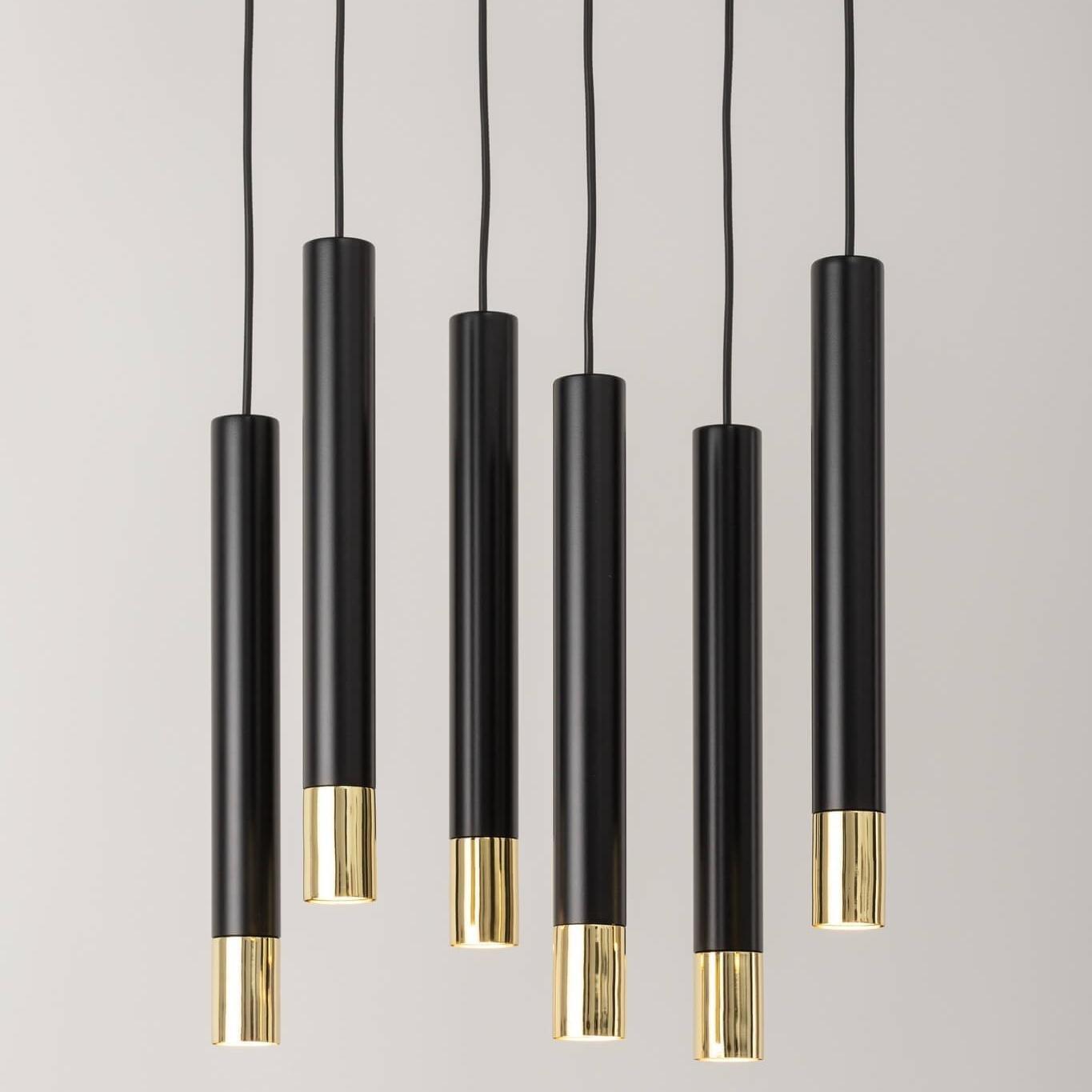 Lampa wisząca Sigma Żyrandol lampa salonowa Sopel Grand 33397 nad stolik czarna złota