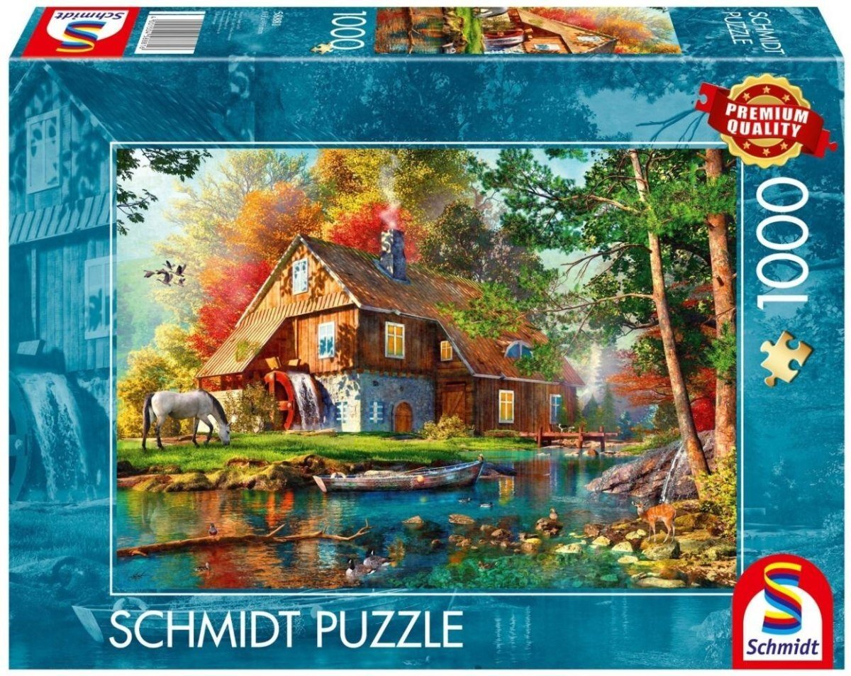 Schmidt Spiele Puzzle PQ 1000 Młyn wodny w pięknej jesieni