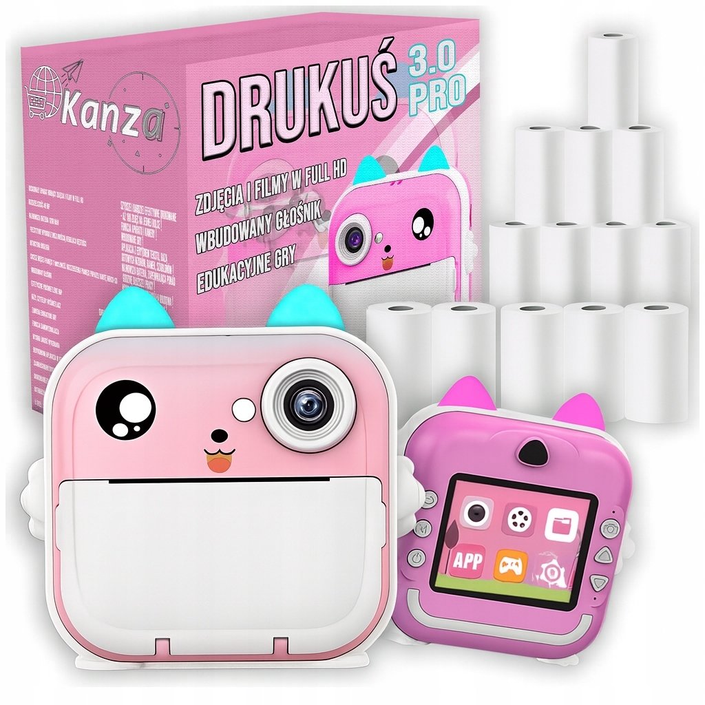 Drukarka drukuś różowy 3.0 13 rolek KANZA