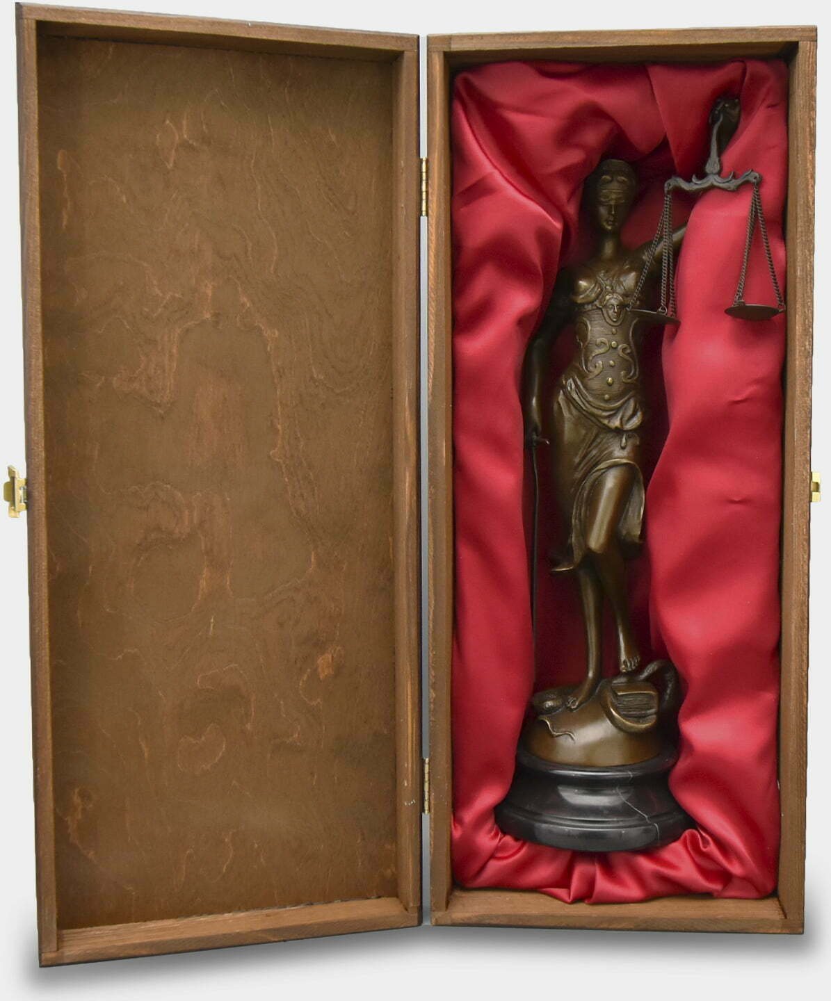 rzezbyzbrazu Temida 40 cm Rzeźba z Brązu w Pudełku Prezentowym z Dedykacją Prezent dla Sędziego