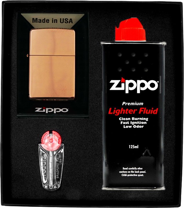 Zestaw ZIPPO Zapalniczka ROSE GOLD HIGH POLISHED Prezentowy No1