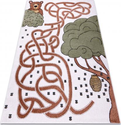 Dywany Łuszczów Dywan FUN Honey dla dzieci, niedźwiedź, pszczoły krem, 120x170 cm