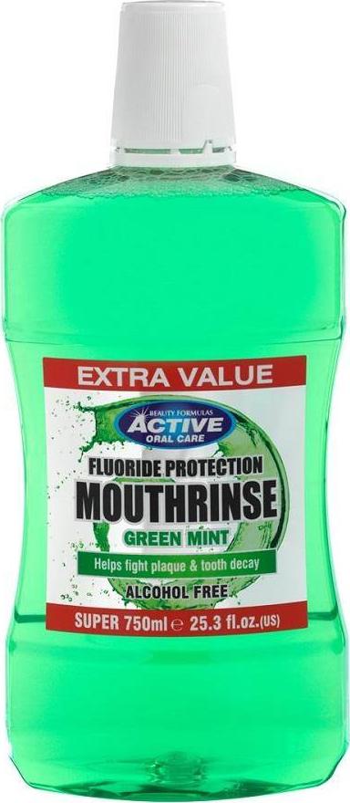Beauty Formulas BEAUTY FORMULAS_Active Alcohol Free Mounthwash płyn do płukania jamy ustnej bez alkoholu z zioloną miętą 750ml