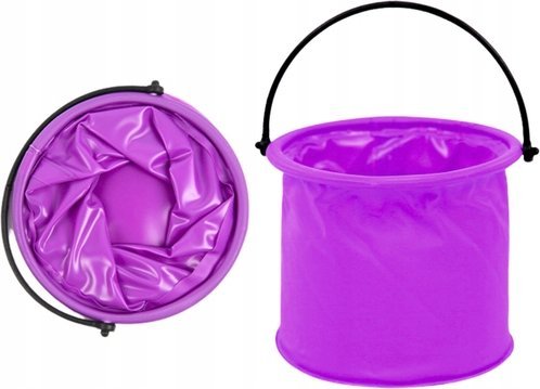 LeanToys Wiaderko Składane Wielofunkcyjne PCV Do Wody Fioletowe