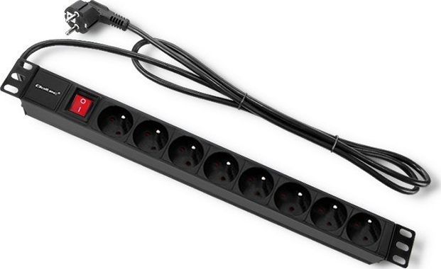Qoltec Listwa zasilająca do szafy RACK 1U 16A PDU 8xFRENCH 2m (54471)