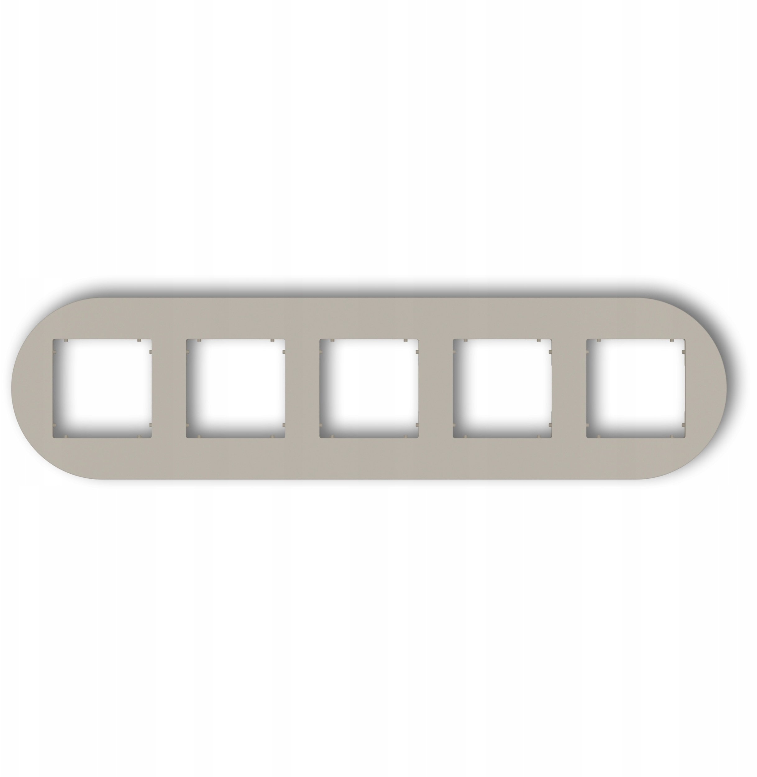 MINI Ramka uniwersalna pięciokrotna okrągła z tworzywa taupe 60MRTO-5