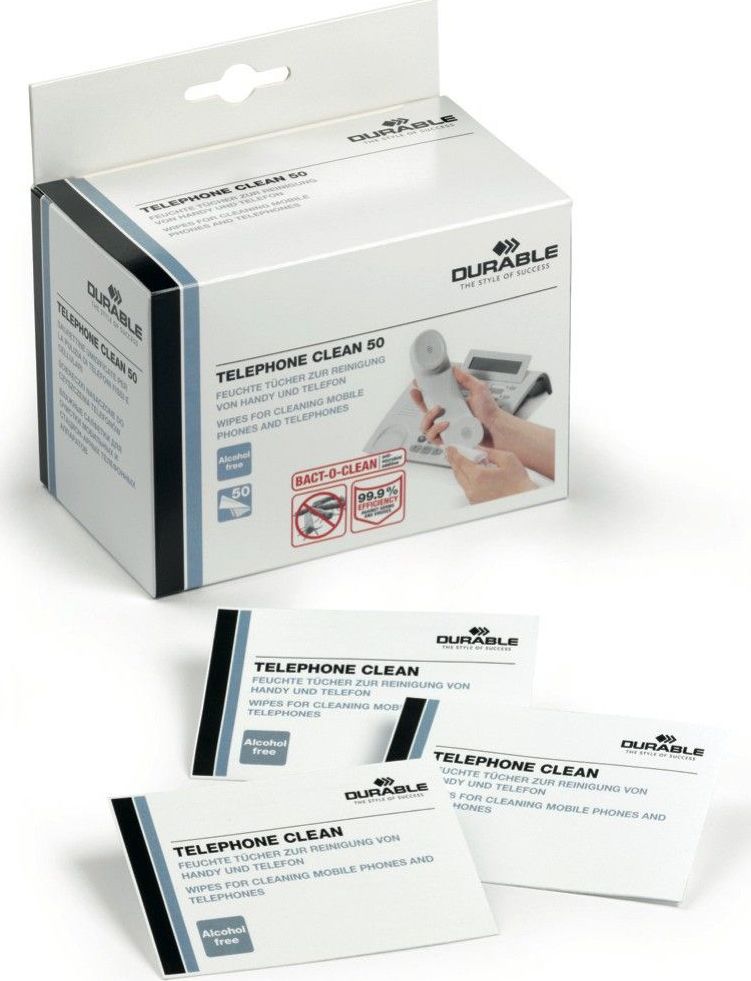 Durable Chusteczki nawilżane do dezynfekcji telefonów stacjonarnych 50 szt. (5785-02)