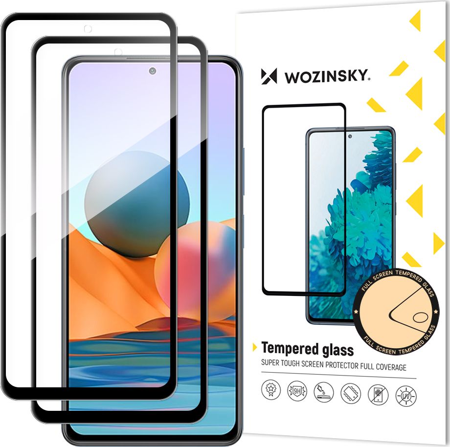Wozinsky Wozinsky zestaw 2x super wytrzymałe szkło hartowane Full Glue na cały ekran z ramką Case Friendly Xiaomi Redmi Note 10 Pro czarny