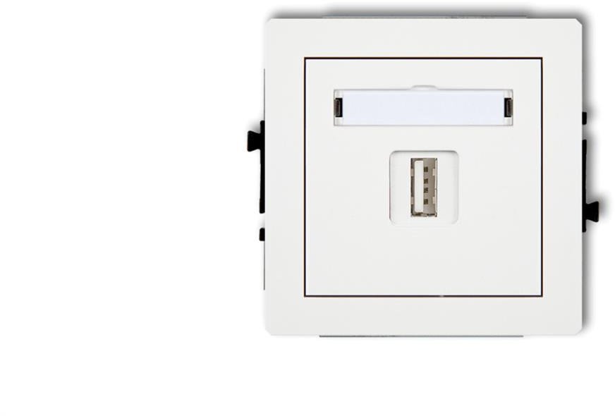 DECO Mechanizm ładowarki USB pojedynczej, 5V, 1A, biały mat 25DCUSB-1