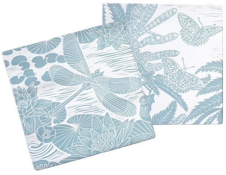 Skrzynkazdrewna Kate Heiss Podkładki pod kubek niebieskie 2szt