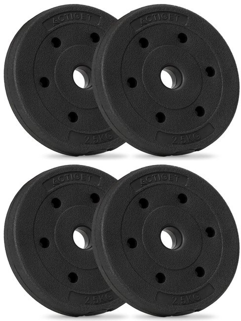 Obciążenie bitumiczne 2,5 kg 4 szt. talerz kompozytowy 29 mm krążek do sztangi hantli UNIWERSALNY