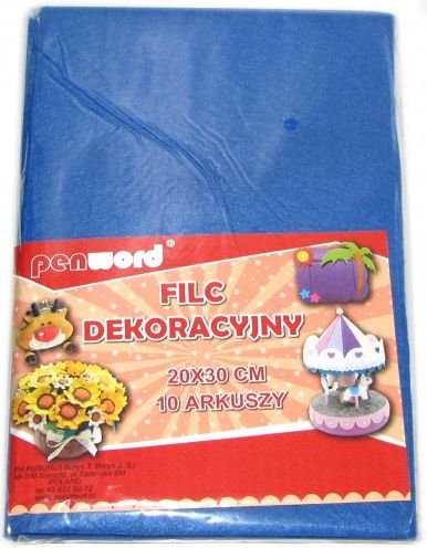 Polsirhurt Filc dekoracyjny niebieski 20x30 10szt.
