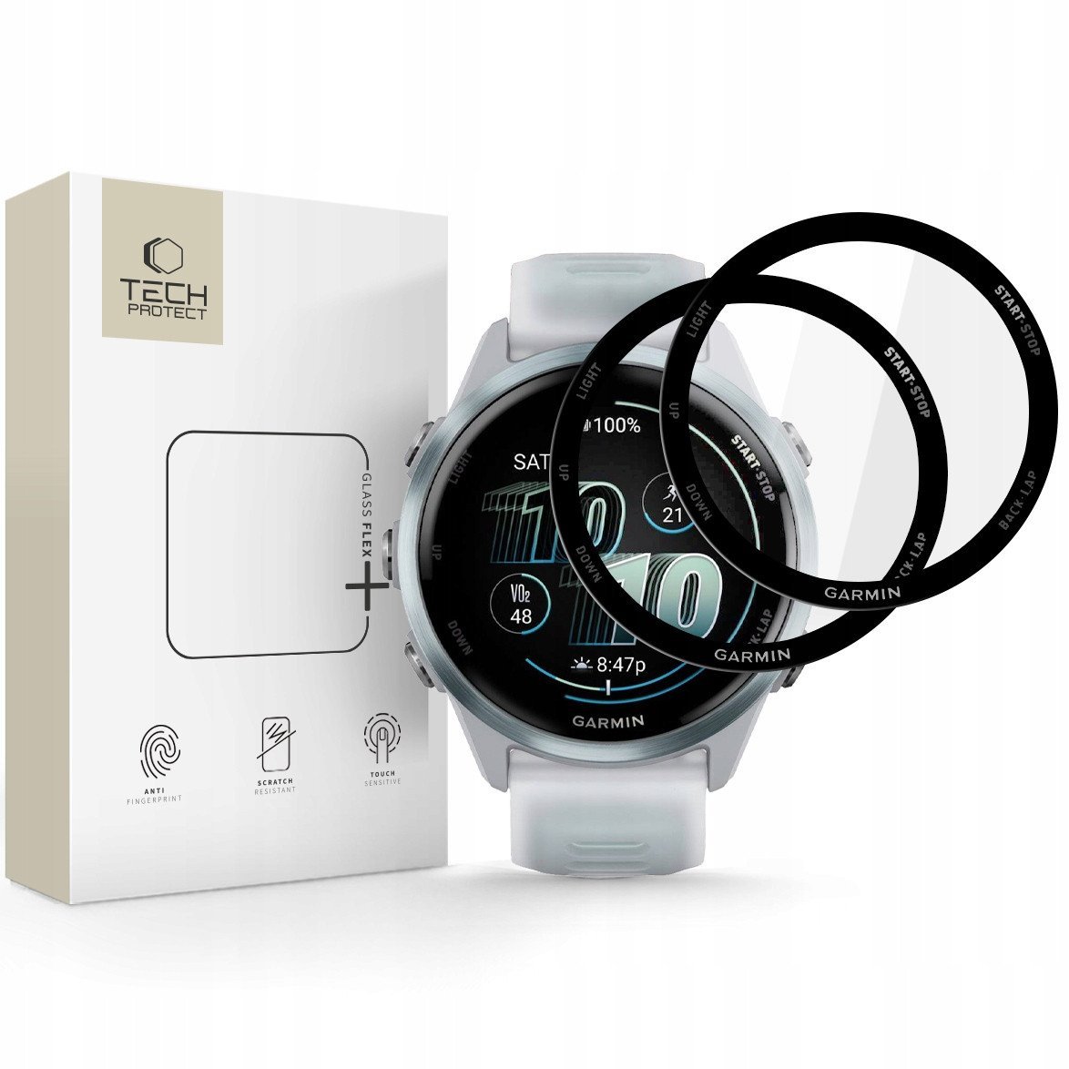SZKŁO HYBRYDOWE TECH-PROTECT GLASS FLEX+ 2-PACK GARMIN FORERUNNER 570 (42 MM) BLACK