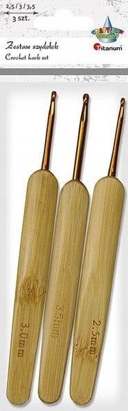 Szydełka metalowe 135/140mm 3szt złote