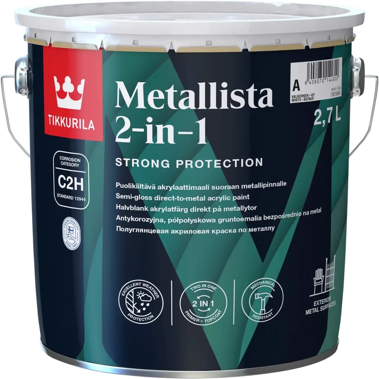 PAINT METALLISTA 2IN1 C WHITE 2.7L