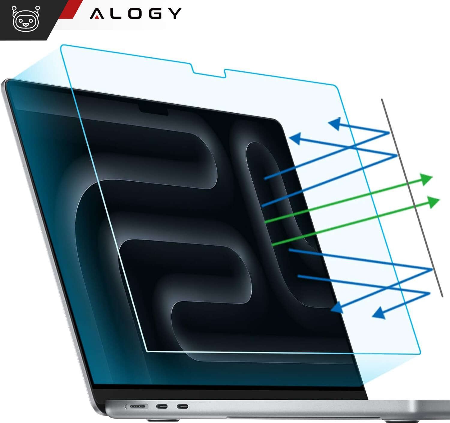 Filtr Alogy Folia ochronna Matowa na ekran do MacBook Air 15 2023 M2 A2941 15.3" Alogy Screen Protect Film z filtrem Anti Blue