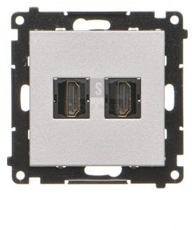 TGHDMI2.01/143 Simon 55 Gniazdo HDMI podwójne (moduł) Aluminium mat TGHDMI2.01/143