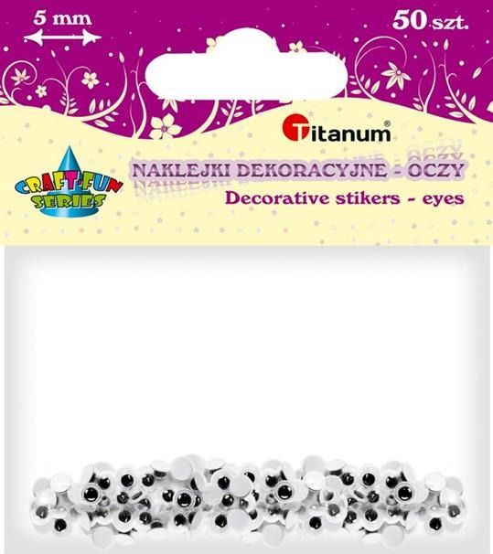 Titanum Oczy ruchome 5mm samoprzylepne 50szt, CRAFT-FUN
